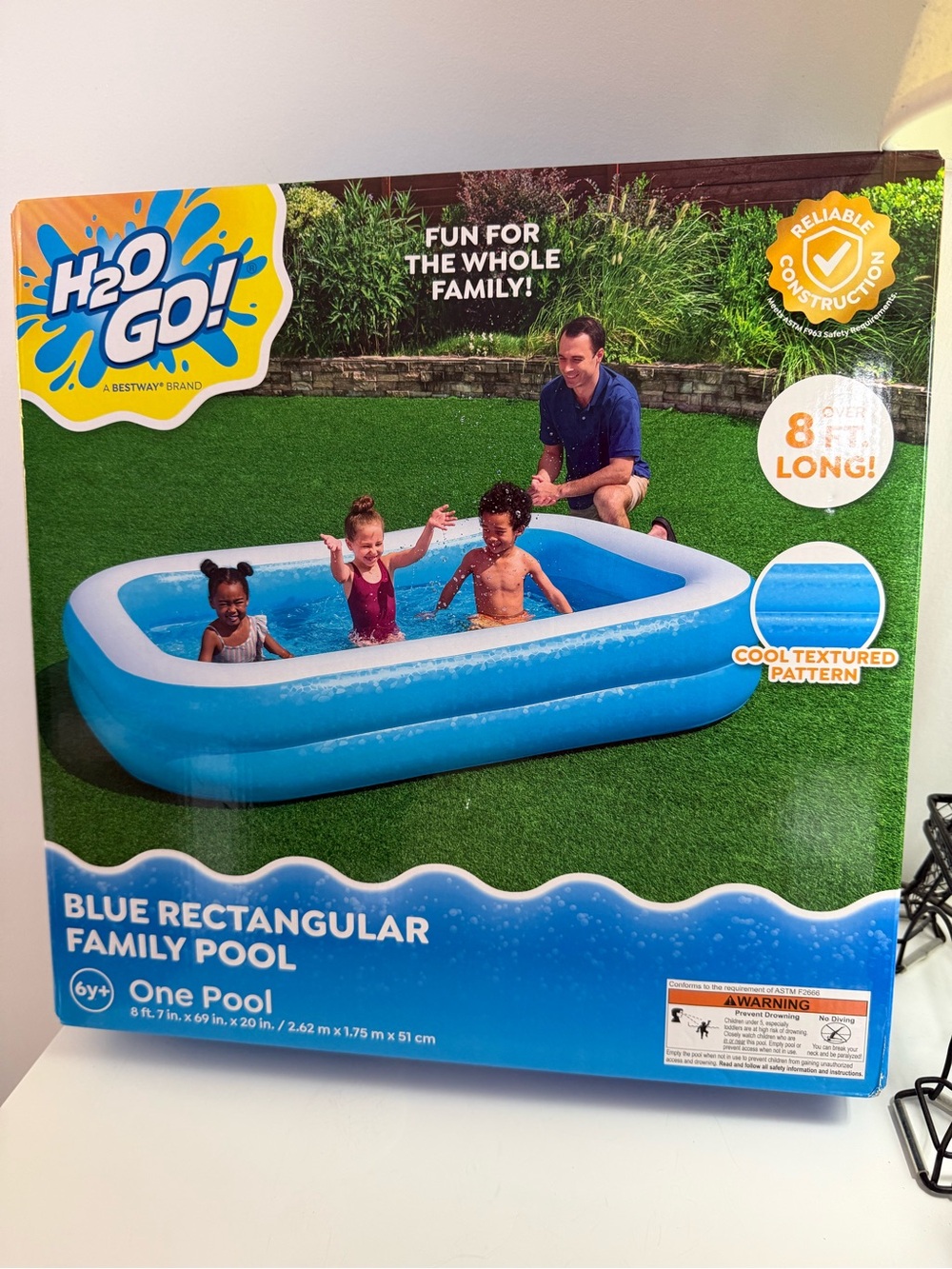 Blue Rectangular Kids Swim Pool